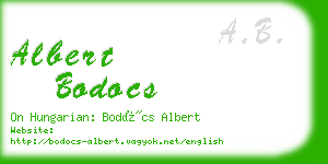 albert bodocs business card